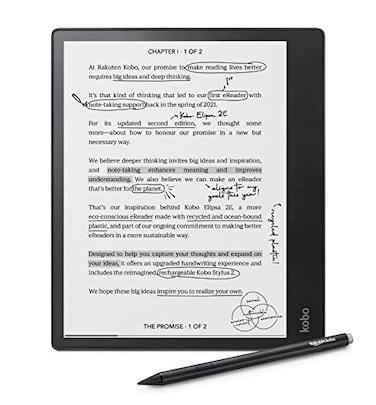 Kobo Elipsa 2E eReader 103 GlareFree Touchscreen with ComfortLight PRO Includes Stylus 2 Adjustable Brightness WiFi Carta E Ink Technology 32GB of Storage