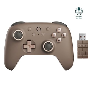 8Bitdo Ultimate 2C Wireless Controller for Windows PC and Android with 1000Hz Polling Rate Hall Effect Joysticks and Hall Triggers and Remappable L4R4 Bumpers Brownie