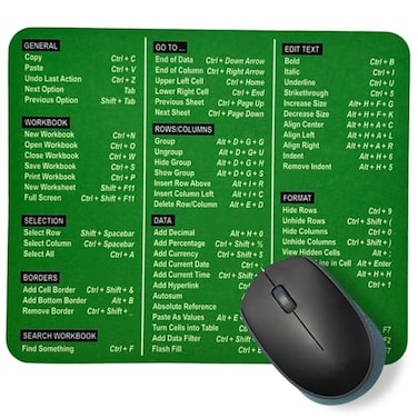 Monilee and Bella Excel Shortcuts Mouse Pad The Ultimate Productivity Tool Dominate Excel Like a Pro The Secret Weapon to Master Excel 775 x 925 Rectangular Shape Solid Green Print