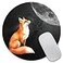 Smooffly Fox Round Mouse Pad Custom Fox and Moon Circular Mouse Pads for Computers Laptop