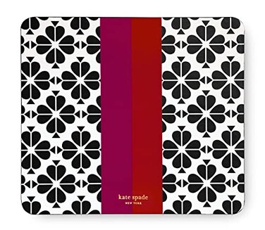kate spade new york Leatherette Mouse Pad 9 x 8 Mouse Mat with NonSlip Back Cute Mouse Pad for Office Desk Spade Flower Stripe