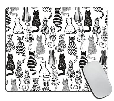 TSSOHU Abstract Kitten with Cute Tail Mouse Pad Cat Themed for Women Mouse MatWashable Mousepads NonSlip Rubber Base Small Mousepad 9579012 inches