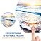 AIMSA Ergonomic Mouse Pad with Wrist Rest Support Gel Memory NonSlip PU Base Wrist Rest Pad for Home Office Work Game Easy Typing Pain Relief Comfortable Durable Ocean Beach