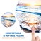 AIMSA Ergonomic Mouse Pad with Wrist Rest Support Gel Memory NonSlip PU Base Wrist Rest Pad for Home Office Work Game Easy Typing Pain Relief Comfortable Durable Ocean Beach