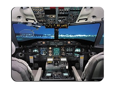VOBRAMY Airplane Cockpit Aircraft Cockpit Cloth Cover Rectangle Mouse Pad 984x787