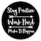Amcove Round Gaming Mouse Pad Custom Stay Positive Work Hard and Make It Happen Inspirational Quotes Round Mouse pad Art Rustic Black Old Wood White Quote 79 x 79 x 012 Inch
