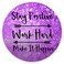 Amcove Round Mouse Pad Custom Stay Positive Work Hard and Make It Happen Inspirational Quotes Round Mouse pad Art Purple Glitter Black Quote 79 x 79 x 012 Inch