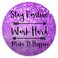 Amcove Round Mouse Pad Custom Stay Positive Work Hard and Make It Happen Inspirational Quotes Round Mouse pad Art Purple Glitter Black Quote 79 x 79 x 012 Inch