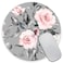 Amcove Spring Flowers and Leaves Round Mousepad Gray and Pink Roses Floral Mouse Mat for Office