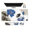 ARTSO Extended Gaming Mouse Pad Set Keyboard Wrist Rest Support Pad Wrist Cushion XXL Large Mouse Pad Coaster Stitched Edge NonSlip Memory Foam Desk Mat Blue Lotus Ink Painting