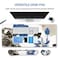ARTSO Extended Gaming Mouse Pad Set Keyboard Wrist Rest Support Pad Wrist Cushion XXL Large Mouse Pad Coaster Stitched Edge NonSlip Memory Foam Desk Mat Blue Lotus Ink Painting