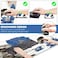 ARTSO Extended Gaming Mouse Pad Set Keyboard Wrist Rest Support Pad Wrist Cushion XXL Large Mouse Pad Coaster Stitched Edge NonSlip Memory Foam Desk Mat Blue Lotus Ink Painting