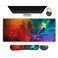 ARTSO Extended Gaming Mouse Pad Set Keyboard Wrist Rest Support Pad Wrist Cushion XXL Large Mouse Pad Coaster Stitched Edge NonSlip Memory Foam Desk Mat Color Nebula Galaxy