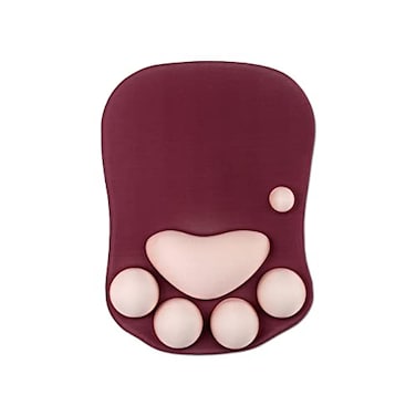 Boaulee Cat Paw Mousepad Red Mouse Pad Wrist SupportErgonomics GameMouse Mat Gel Filled with Comfortable Surface and Non Slip Rubber Base for Office107x77x11inch Wine Red