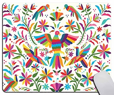 Solekla Colorful Mexican Traditional Floral Style Mouse Pad NonSlip Rubber Base Gaming MousePads for Computers Laptop Office Computer Mouse Pad for Wireless Mouse 95x79x012 Inch240mm x 200mm x 3mm