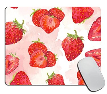 TSSOHU Custom Mouse pad Strawberry Mousepad Office Decor for Women Desk Accessories Cute Strawberries Cute Mouse Pad with Designs NonSlip Rubber Smooth MousePads for Computer Laptop