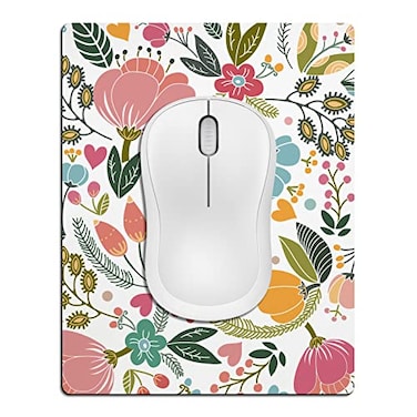 Cyanbone Small Mouse Pad Cute Mini Mouse Pads for Wireless Mouse and Laptop Travel Mousepads with Designs Abstract Floral Portable Mousepad with NonSlip Rubber Base 55 x 7 Inch