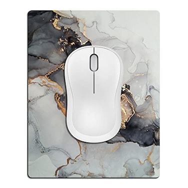 Cyanbone Small Mouse Pad Cute Mini Mouse Pads for Wireless Mouse and Laptop Travel Mousepads with Designs Aesthetic Black and Gold Marble Portable Mousepad 55 x 7 in Desk Decor for Women