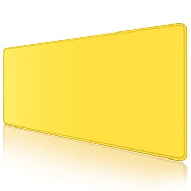 Dapesuom Large Mouse Pad Extended Gaming Mouse Mat with Stitched Edges Full Size Desk Mats with NonSlip Base Computer Big Desktop Keyboard Pad for Gamer Laptop Office 236 x 118 in Yellow