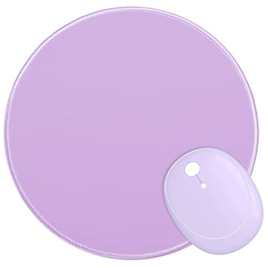 Dapesuom Round Mouse Pad 87 x 87 Inch PremiumTextured Washable NonSlip Rubber Base Cute Small Mouse Mat with Stitched Edge for Men Women Wireless Computer Laptop Gaming Desk Accessories Purple