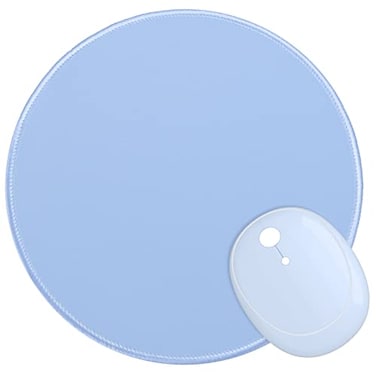 Dapesuom Round Mouse Pad 87 x 87 Inch PremiumTextured Washable NonSlip Rubber Base Cute Small Mouse Mat with Stitched Edge for Women Wireless Computer Laptop Gaming Desk Accessories Sky Blue