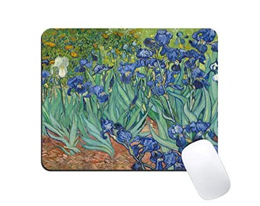 Dynippy Upgraded Mouse Pad 56 Larger Gaming Mouse Pads NonSlip Rubber Base Mousepad Rectangular Mouse Mat for Desktop Computer Laptop Gaming Office Home 118x98x012 inches Van Gogh Irises