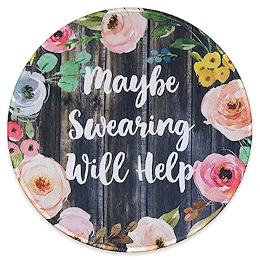 Eleville Mouse Pad Fashion Funny Wording Maybe Swearing Will Help Words of Wisdom Keep Calm for Office Home Travel emp8