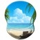 HEVITDA Ergonomic Mouse Pad with Wrist Support Pain Relief Comfort Wrist Rest Pad with NonSlip PU Base for Gaming Home Office Travel Blue Sky Beach