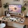 ARTSO Extended Gaming Mouse Pad XXL ArtSo Large Keyboard Mat Long Mousepad Desk Decor Writing Pad Non Slip Rubber Base Stitched Edges for Work Game Office Home 351 x 157 Purple Marble