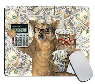 TSSOHU Funny Dog and Cat Mouse Pad NonSlip Rubber Base Gaming MousePads for Computers Laptop Office Computer Mouse Pad for Wireless Mouse 95x79x012 Inch240mm x 200mm x 3mm