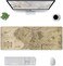 bozzhen Gaming Mouse Pad XL Extended Large Mouse Mat Desk Pad 315x118Stitched Edges Non Slip Mousepad for ComputerOfficeKeyboard and LaptopRetro Earth Map