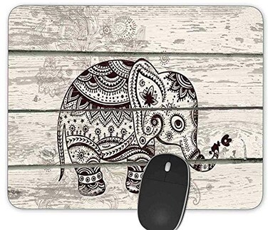 Qien BaiSei Gaming Mouse PadPlank Elephant Rectangle Mouse Pad Size984x787