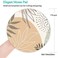 HEVITDA Mouse Pad NonSlip Rubber Base Mousepad with Stitched Edge Gaming Round Mouse Pads Waterproof Office Mouse Pad Small Size 787 x 787 Inch Abstract Leaves Art
