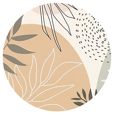 HEVITDA Mouse Pad NonSlip Rubber Base Mousepad with Stitched Edge Gaming Round Mouse Pads Waterproof Office Mouse Pad Small Size 787 x 787 Inch Abstract Leaves Art