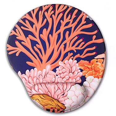 HODYXIN Ergonomic Mouse Pad with Wrist SupportCute Mouse Pads with Wrist RestComfortable Mouse Pad for Home Office Gaming Working Computers LaptopPain Relief with NonSlip PU Base Orange Coral