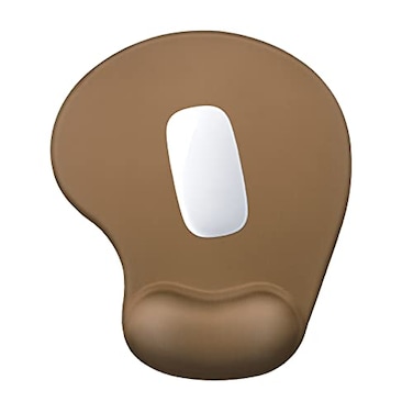 Hsurbtra Ergonomic Mouse Pad with Wrist Rest Support Gel Mouse Pads with NonSlip PU Base Pain Relief Memory Foam Computer Mat Cute Office Supplies Desk Decro Accessories Leather Brown