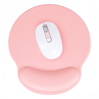 Hsurbtra Ergonomic Mouse Pad with Wrist Rest Support Gel Mouse Pads with NonSlip PU Base Pain Relief Memory Foam Computer Mat Cute Office Supplies Desk Decro Accessories Pink