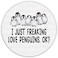 QIYUHOY I Just Freaking Love Penguins OK Small Mouse Pad 79x79 InchesWashable Round Cloth Mousepad for Office Laptop ComputerNonSlip Rubber Base Mouse Pads for Wireless MousePenguin Lovers Girls Gift