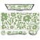 iCasso Desk Cover Mat 4in1 Floral Large Mouse Pad with Wrist Rest Desk Matt for Desktop AntiSlip XXL Big Computer Ergonomic Mousepad with Wrist Support for Keyboard and Mouse Green