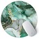 ITNRSIIET Round Mouse Pad with Stitched Edge PremiumTextured Waterproof NonSlip Rubber Base Desktop Protection Mat Diameter 87 inches Green Marble Texture