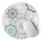 ITNRSIIET Round Mouse Pad with Stitched Edge PremiumTextured Waterproof NonSlip Rubber Base Desktop Protection Mat Diameter 87 inches Mandala Flowers