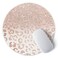 ITNRSIIET Round Mouse Pad with Stitched Edge PremiumTextured Waterproof NonSlip Rubber Base Desktop Protection Mat Diameter 87 inches Rose Gold Leopard Print