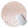 ITNRSIIET Round Mouse Pad with Stitched Edge PremiumTextured Waterproof NonSlip Rubber Base Desktop Protection Mat Diameter 87 inches Rose Gold Leopard Print