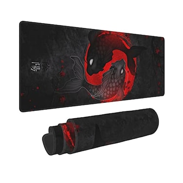 Yilad Japanese Yin and Yang Koi Carp Gaming Mouse Pad XL Non Slip Rubber Base Mousepad Stitched Edges Desk Pad Extended Large Mice Pad315 X 118 Inch