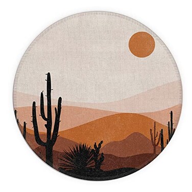 Knibeo Desert Boho Mouse Pad 79 X 79 Inch Waterproof Rubber Aesthetic Mouse Pad Minimalist Desk Accessory Boho Office Supply