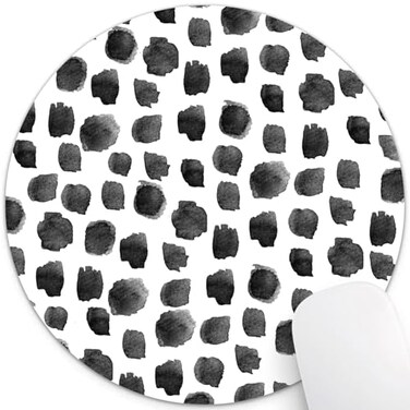 knseva Knseva Cute Polka Dot Print Round Mouse Pad Dots Black and White Design Art Circular Mouse Pads for Computers Laptop