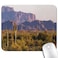 knseva Saguaro Mouse Pad Arizona Desert Landscape with Cactus Mountain in Spring Evening Wilderness Picture Mouse Pads
