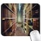 knseva Vintage Bookshelf Mouse Pad Digital Illustration of Abstract Design Library in Forest Academic Themed Mouse Pads