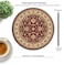 knseva Vintage Oriental Persian Floral Round Mouse Pad Retro Red Beige Flowers Design Mandala Art Circular Mouse Pads