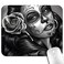 knseva Vintage Sugar Skull Girl Image Rectangle Gaming Mouse Pad Custom Retro Black Grey White Large Mouse Pads